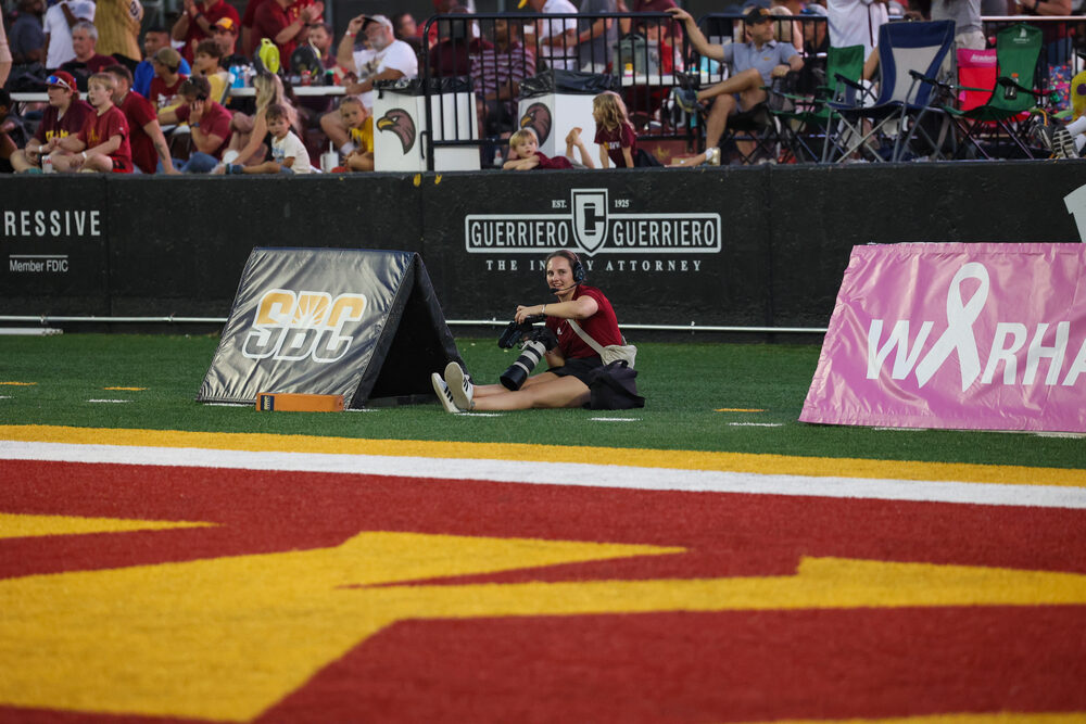 Savannah shooting from the ULM sideline